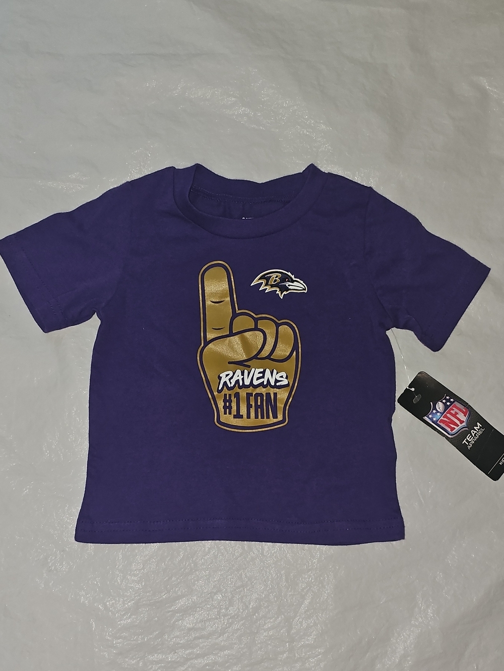 Ravens #1 Fan Purple Kids 12 Months Short Sleeve Graphic T-Shirt New
